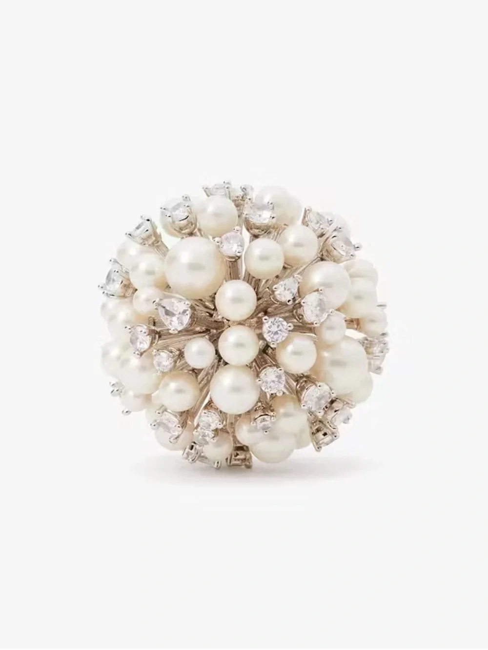 Kate Spade Cheers To That Cluster Ring Pearl Crystal. Size 7
